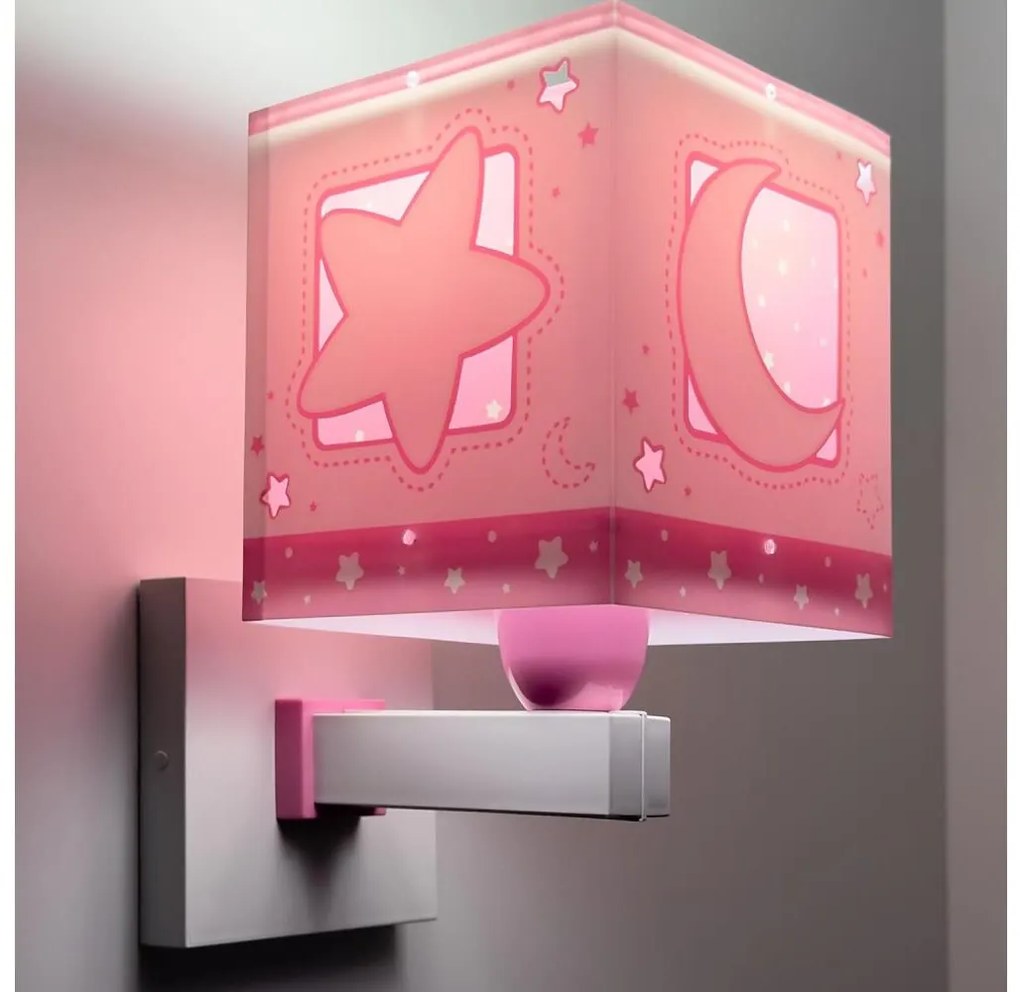 Dalber 63239S - Applique per bambini MOONLIGHT 1xE27/15W/230V rosa