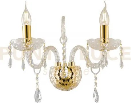 Applique a parete monalisa oro e trasparente 2 luci attacco e14 40x...