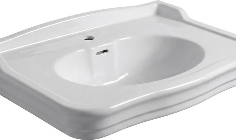Lavabo consolle Impero rettangolare in ceramica bianco monoforo 100 cm