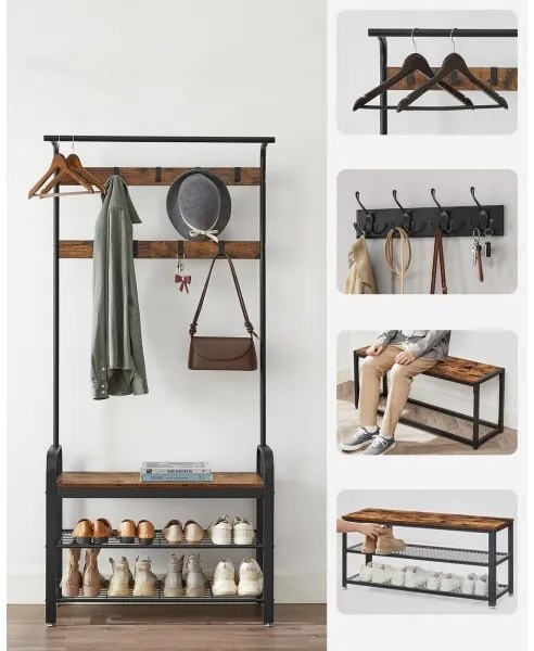 Appendiabiti a piantana NAVOR marrone/nero