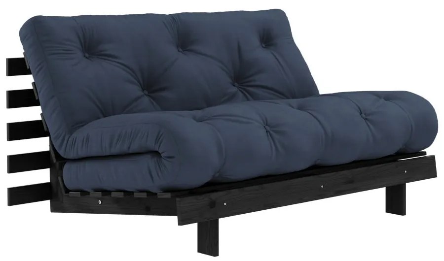 Divano letto blu scuro 140 cm Roots Black Night - Karup Design