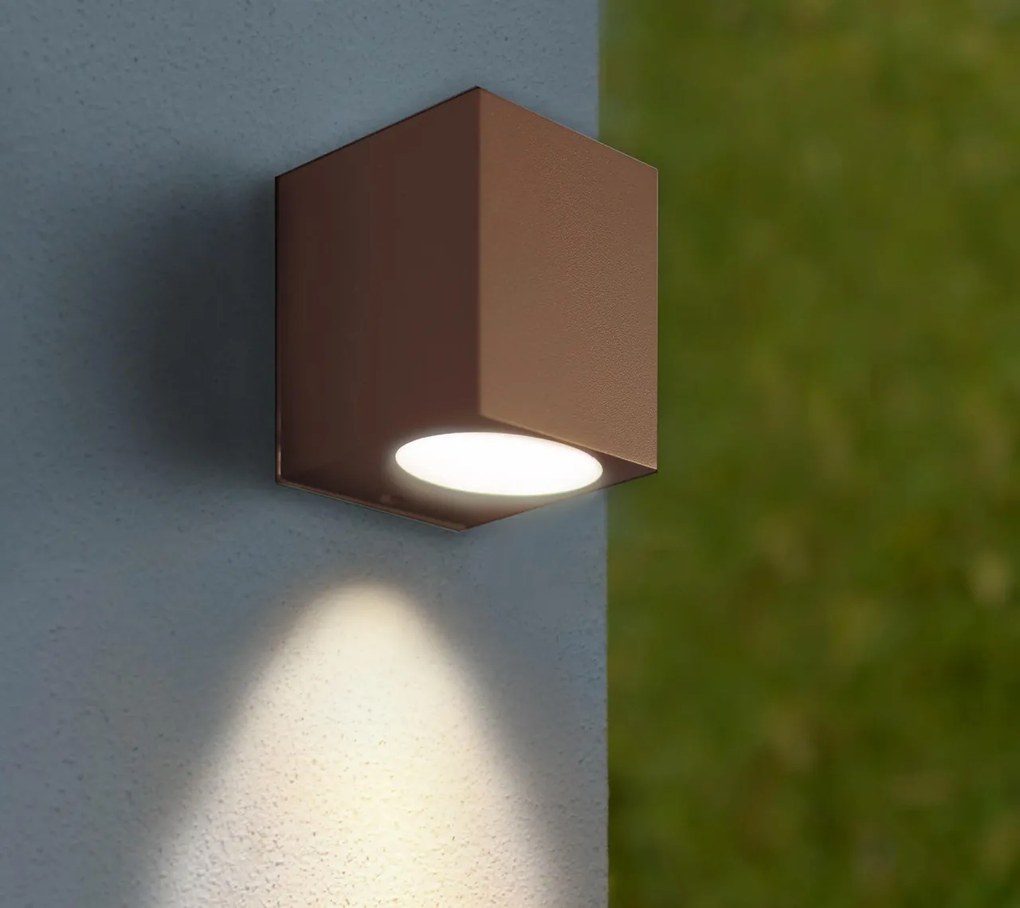 Applique Quadrata Monodirezionale IP65 - GU10 Corten