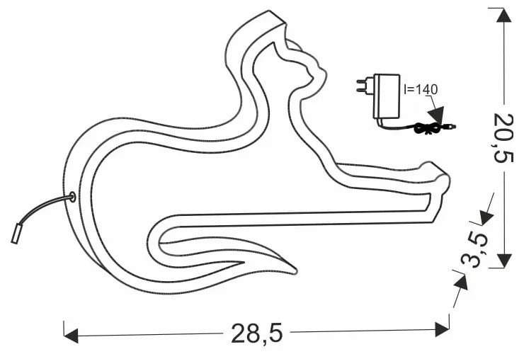 Lampada per bambini rosa Cat - Candellux Lighting
