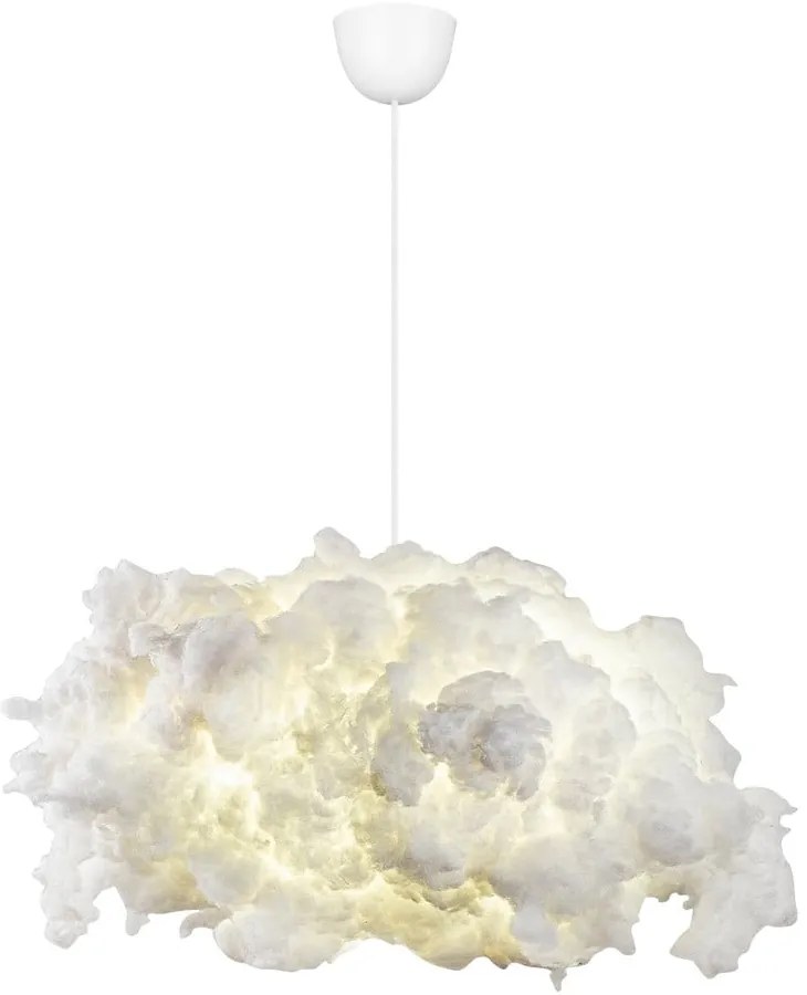 Lampadario bianco con paralume in tessuto Serenity – Opviq lights