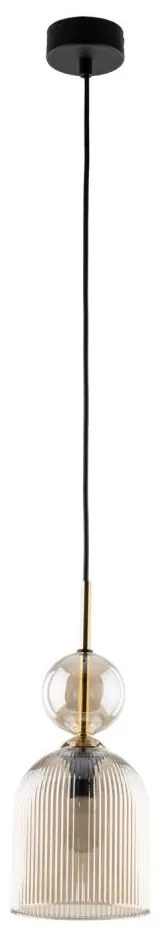 Lampada a sospensione SOPHIA con cavo 1xE14/10W/230V Nero/Beige fumé