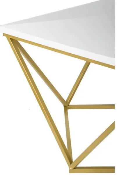 Tavolino CURVO 62x62 cm oro/bianco