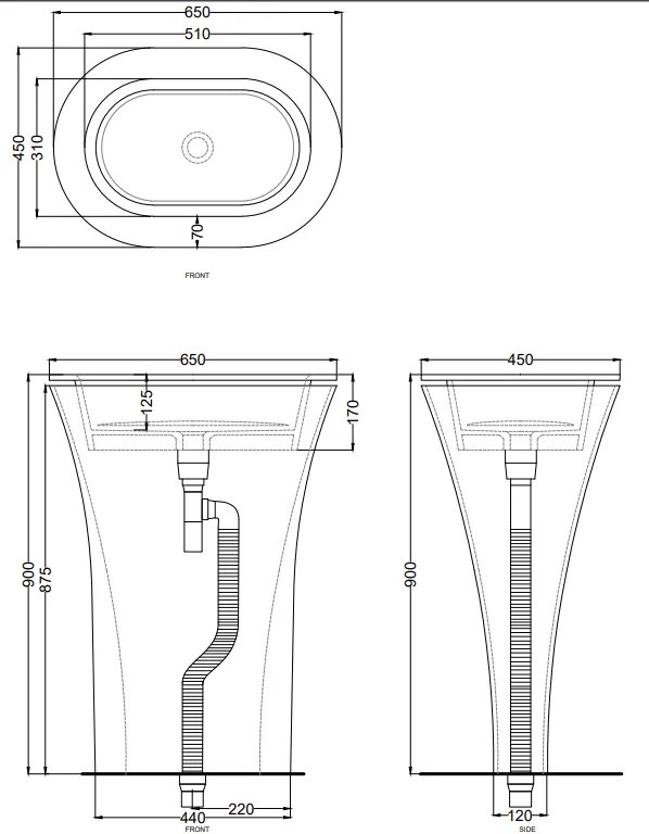 Cielo amedeo lavabo ovale freestanding senza troppopieno in ceramica bianco lucido