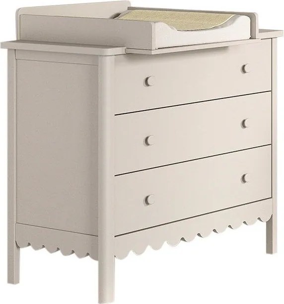 Cassettiera per bambini beige con fasciatoio 89x90x55 cm Swingo – Vipack