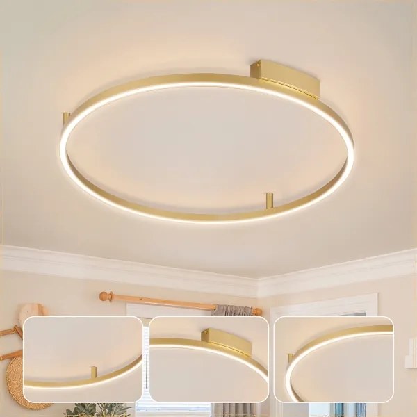 Brilagi - Lampada dimmerabile a LED PORTOFINO LED/60W/230V Ø 80 cm oro + telecomando