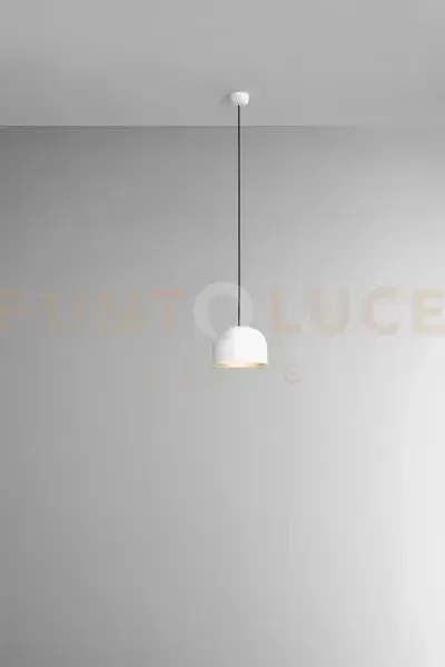 Yelmo sospensione in metallo bianco opaco + oro opaco 1 luce attacc...