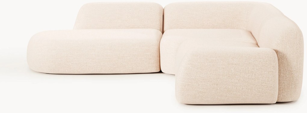 Divano angolare componibile 4 posti in bouclé con chaise longue Wolke