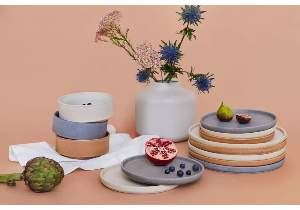Set di piatti grigi in gres 18 pz Malia - Bonami Selection