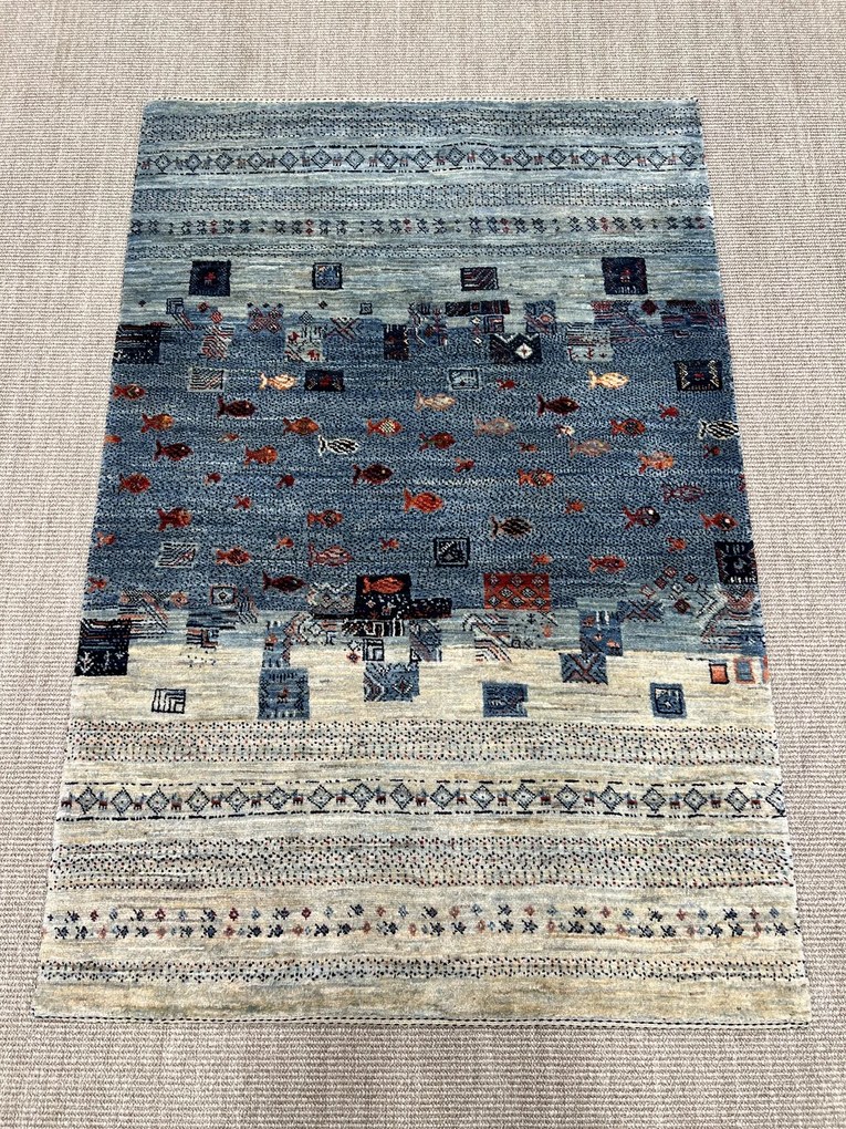Loribaft Tappeto persiano 110x160 Blu (Iran) Annodato A Mano