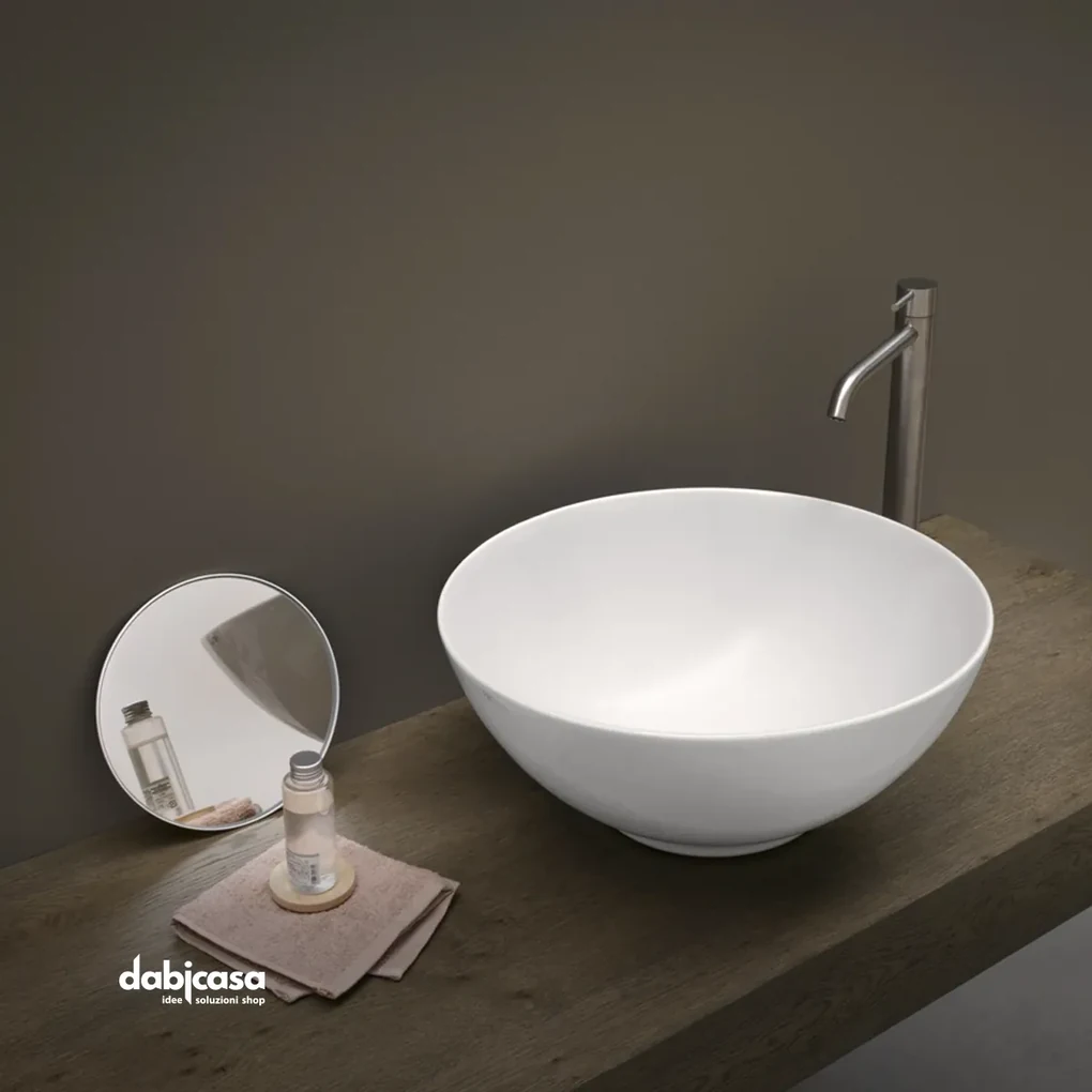 Nic Design Lavabo Flavia Da Appoggio Sabbia Matto D.38