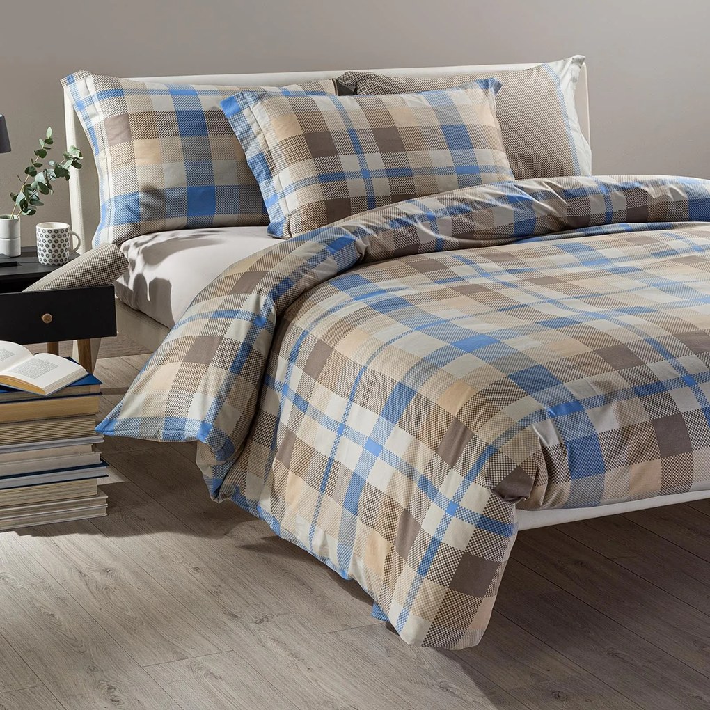 Completo Copripiumino in Cotone Check Singolo Caleffi Geo