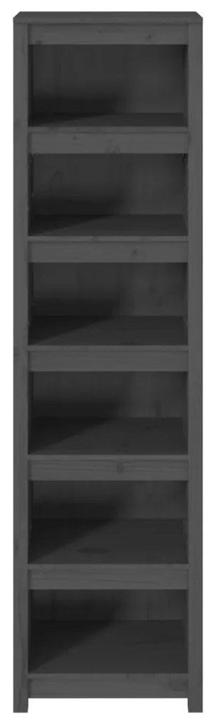 Libreria Grigia 50x35x183 cm in Legno Massello di Pino