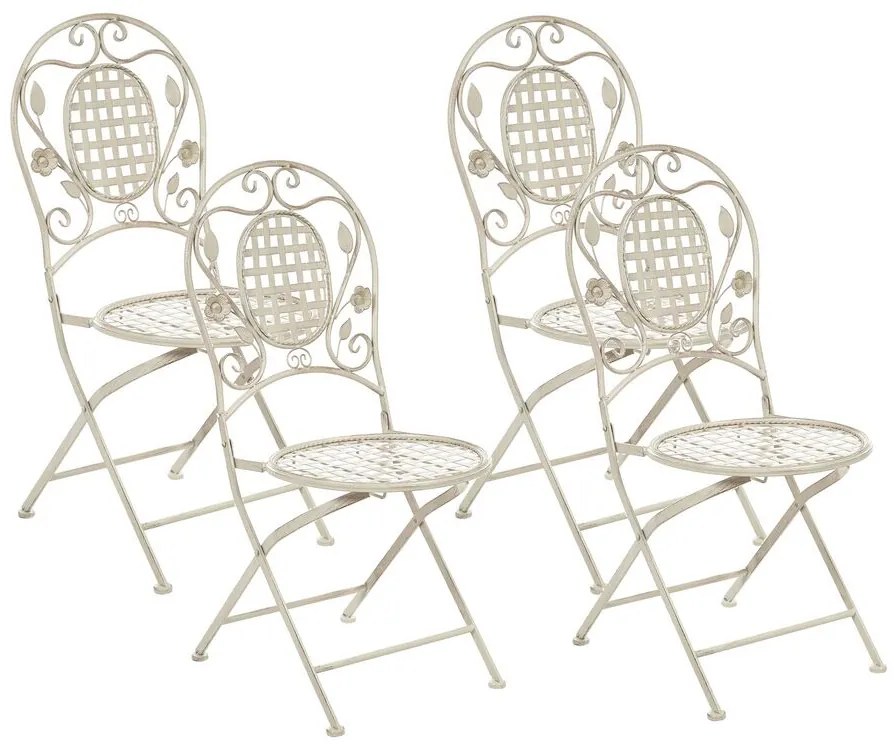Set di 4 sedie bistro in metallo bianco sporco BIVIO Beliani