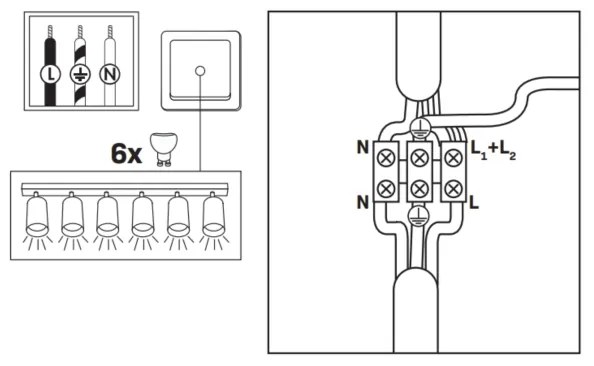 Plafoniera da bagno LED RGBW dimmerabile TURYN 6xGU10/6,5W/230V IP44 nero