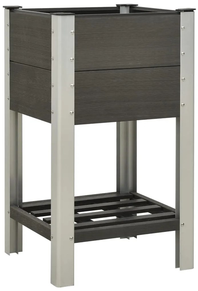Fioriera Rialzata Da Giardino Con Ripiano 50x50x90cm Wpc Grigio /