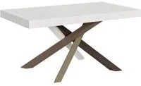 Tavolo Allungabile - VOLANTIS Telaio: 4/C, Colore: Bianco Frassino, Dimensioni: 90x160/264