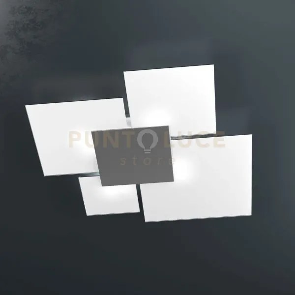 Upgrade 90 applique plafoniera 4 luci attacco e27 in vetro e metall...