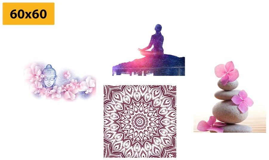 Set di quadri – Feng Shui in rosa