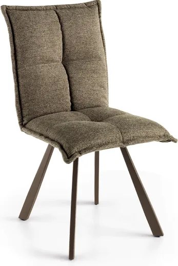 Sedia cucina tessuto Marrone - imbottito SILA 2 sedie