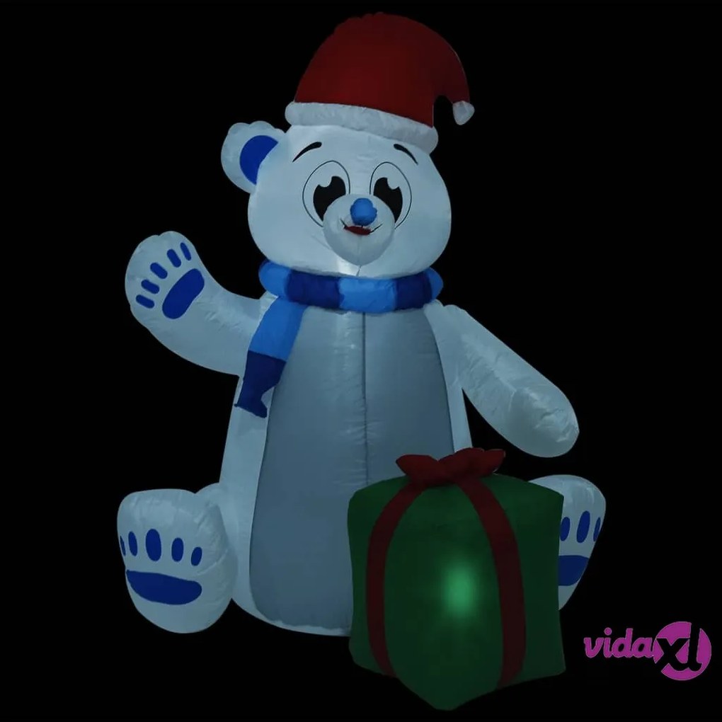 vidaXL Orso Polare Gonfiabile Natalizio con LED Interni Esterni 2,4 m