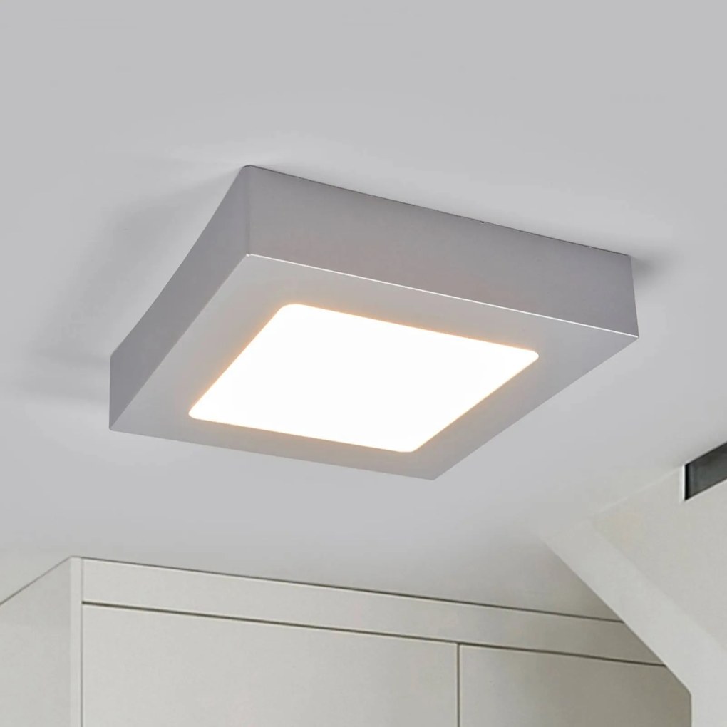 Arcchio Plafoniera LED Marlo argento 3.000K angolare 18 cm