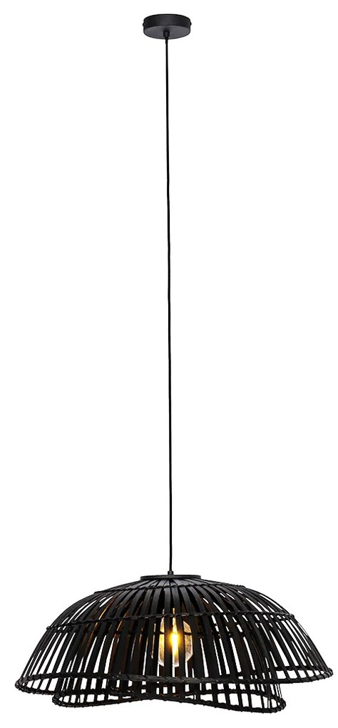 Lampada a sospensione orientale in bambù nero 62 cm - Pua