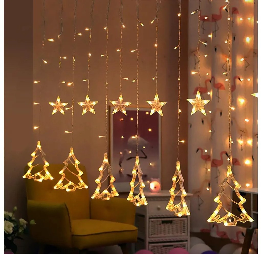 Brilagi - Tenda da esterno natalizia LED 138xLED/8 funzioni 5m IP44 bianco caldo