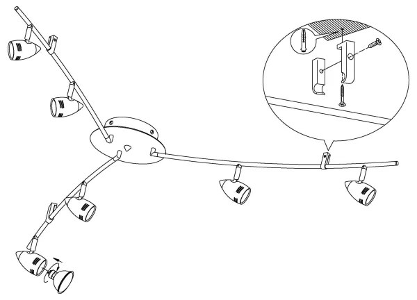 Eglo 92645 - Luce Spot a LED MAGNUM 6xGU10/3W/230V