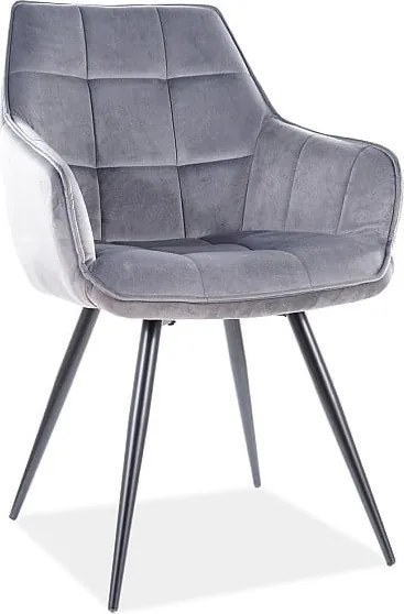 Sedia Lilia Velvet Grey - L59 x H45 x H90 cm