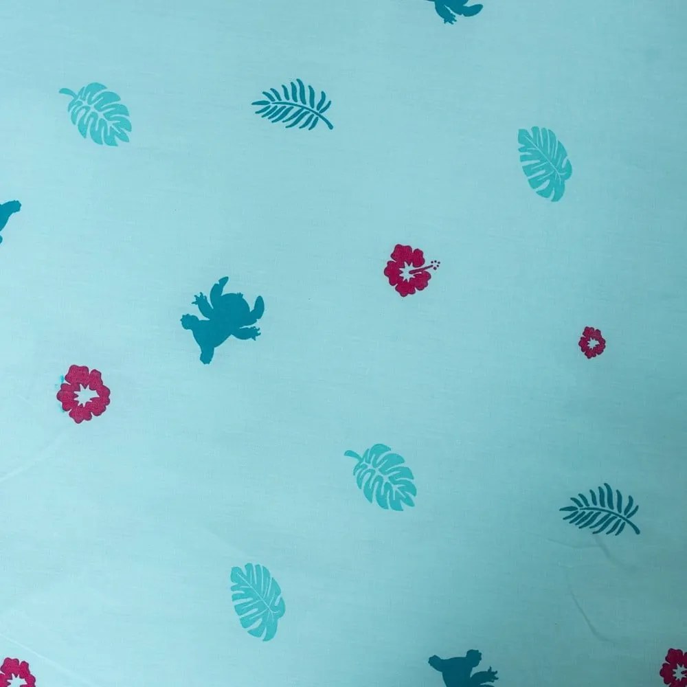 Set copripiumino e federa da bambini blu in cotone per letto singolo 140x200 cm Lilo a Stitch "Hawaii" – Jerry Fabrics