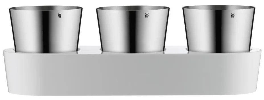 WMF - Vaso per erbe aromatiche autoinnaffiante 3pz GOURMET bianco/acciaio inossidabile