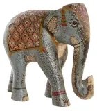 Statua Decorativa DKD Home Decor Elefante Legno di mango (29 x 12 x 26 cm)