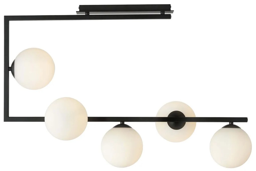 Lampadario da Soffitto SOMA 5 Black Grafite e Black White E14 Colore Bianco