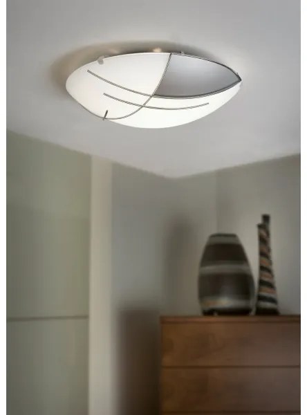 EGLO 89758 - Applique/Plafoniera RAYA 1 x E27/60W argento / bianco