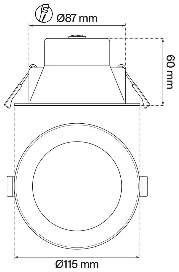 Faro da incasso 6W, CCT Bianco Variabile, Foro 90-95mm, Dimmerabile Colore Bianco Variabile CCT