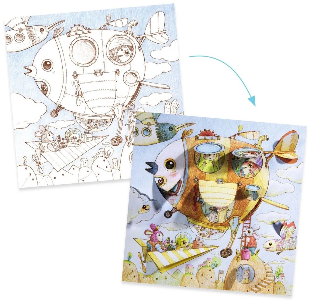Disegni da colorare con sorpresa - Animali in gita