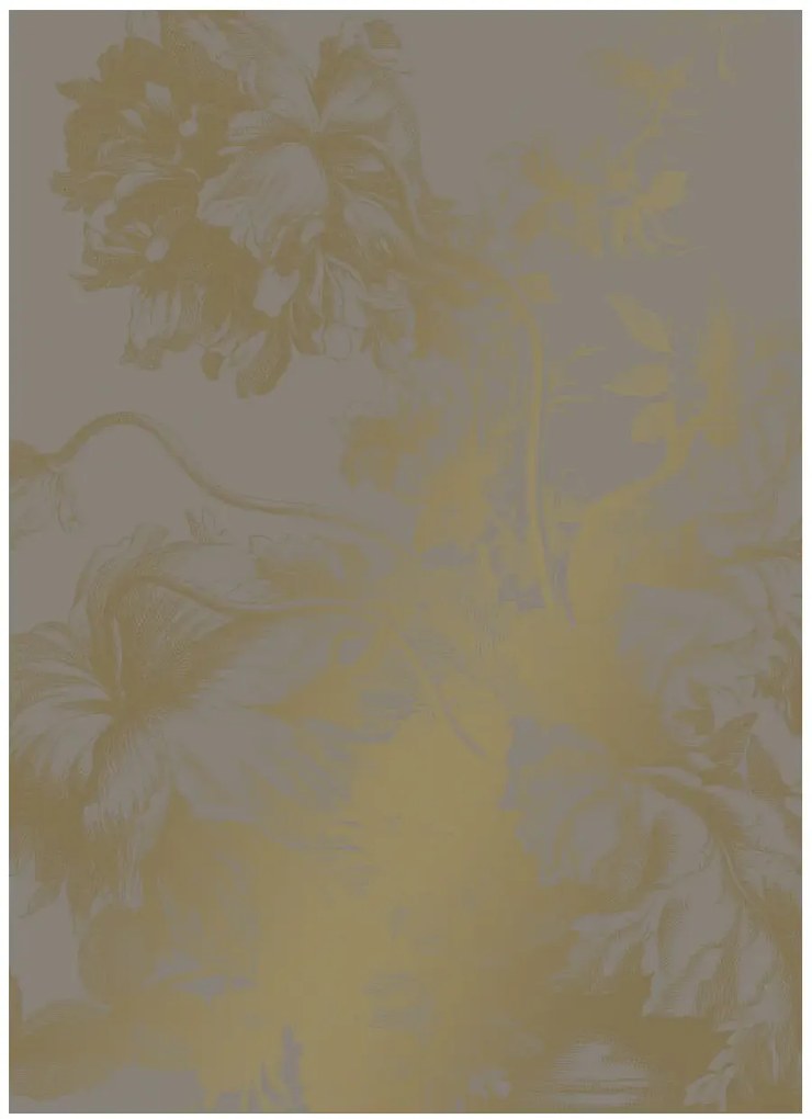 KEK Amsterdam Wandbild Engraved Flowers Gold 7 - M