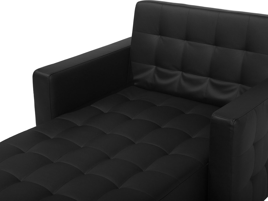 Chaise longue in pelle sintetica nera ABERDEEN Beliani