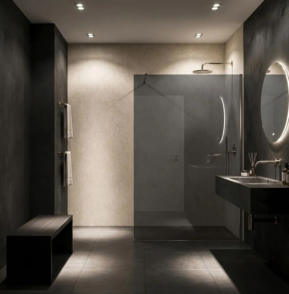 Parete doccia Rea Flexi Grey / Chrome 140