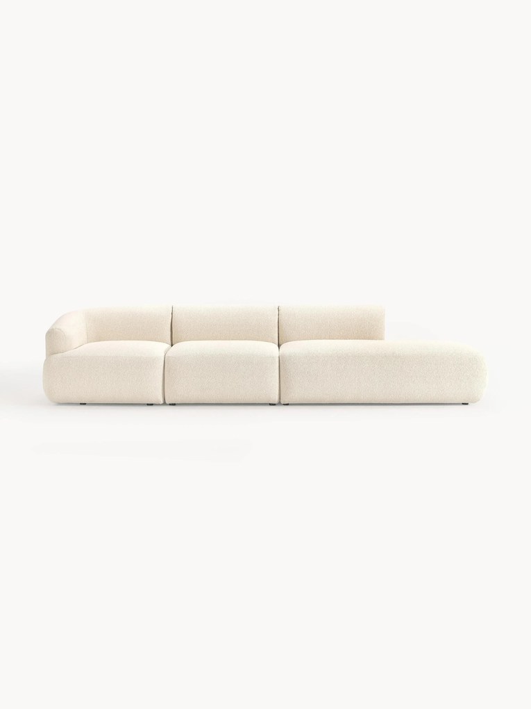 Chaise longue componibile 4 posti in bouclé Sofia