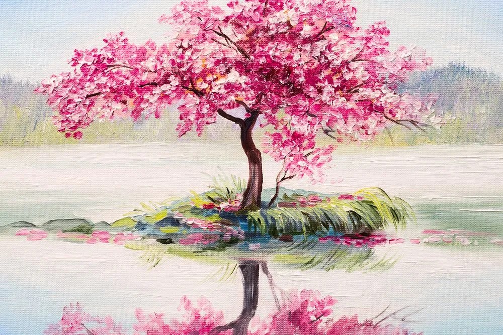 Stampa su tela – Ciliegio orientale in versione rosa