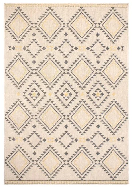 Tappeto Sarawi losanghe orientale in cotone beige/arancio/ grigio, L 190 x L 130 cm