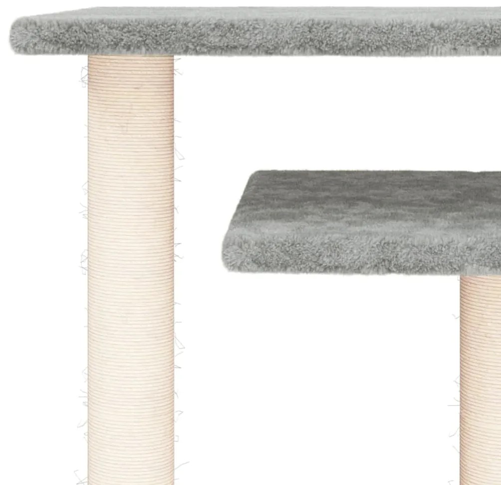 Pali tiragraffi per gatti con piattaforme grigio chiaro 62,5 cm
