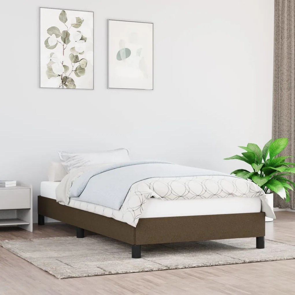 Giroletto Senza Materasso Marrone Scuro 80x200 Cm Tessuto /