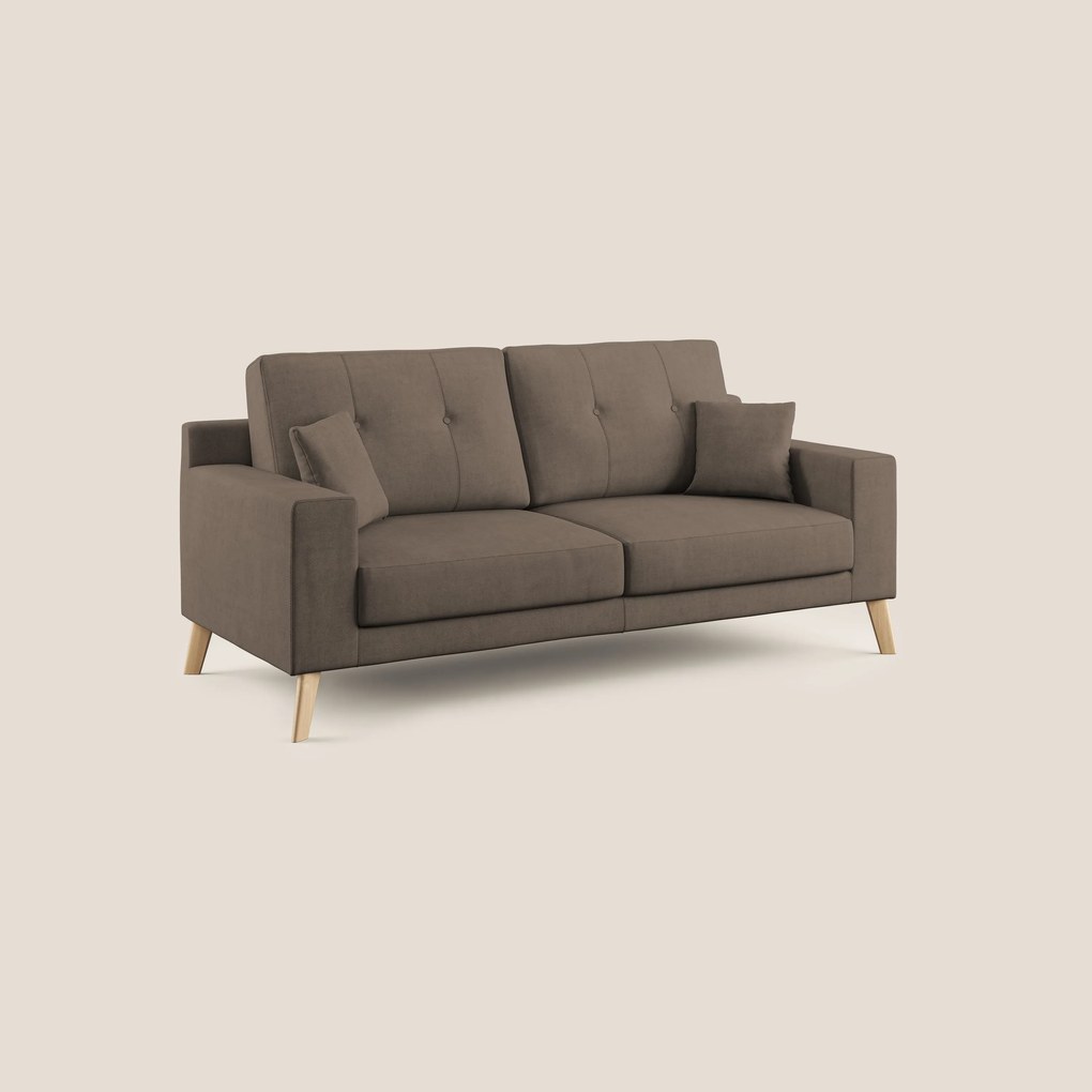 Danish divano moderno in tessuto morbido impermeabile T02 marrone