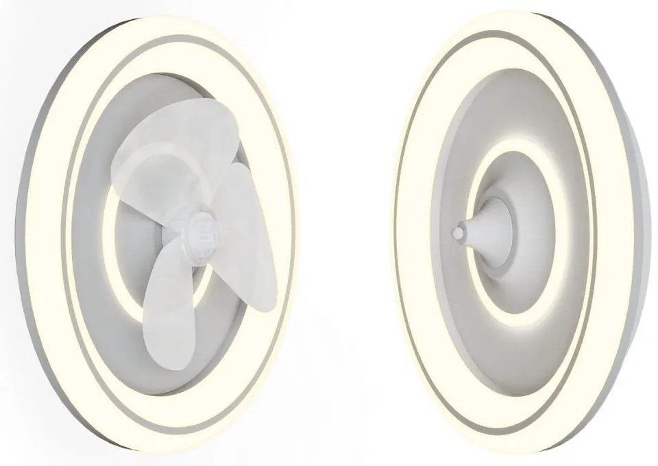 Plafoniera a LED bianca con telecomando e ventilatore Alan - SULION